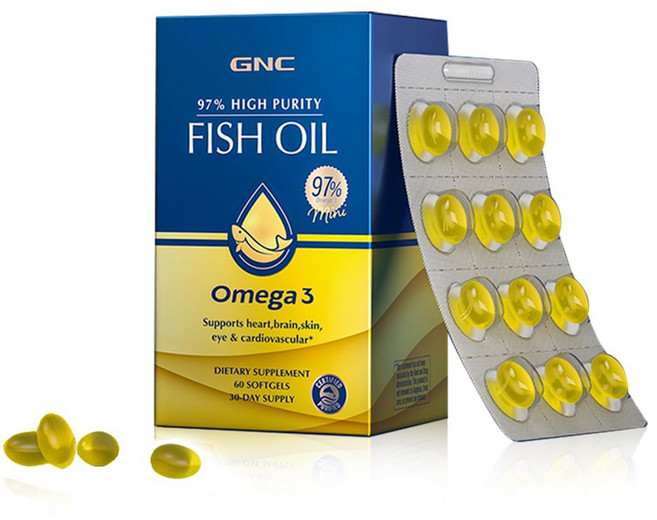 GNC 健安喜 97%高純度魚油Omega-3軟膠囊, 1個, 60錠