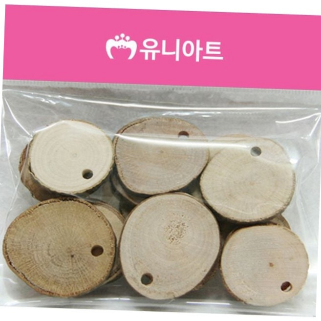 천연 나무조각 1번 구멍 원목 슬라이스 diy 목공예 미술 만들기 재료 diy공예재료