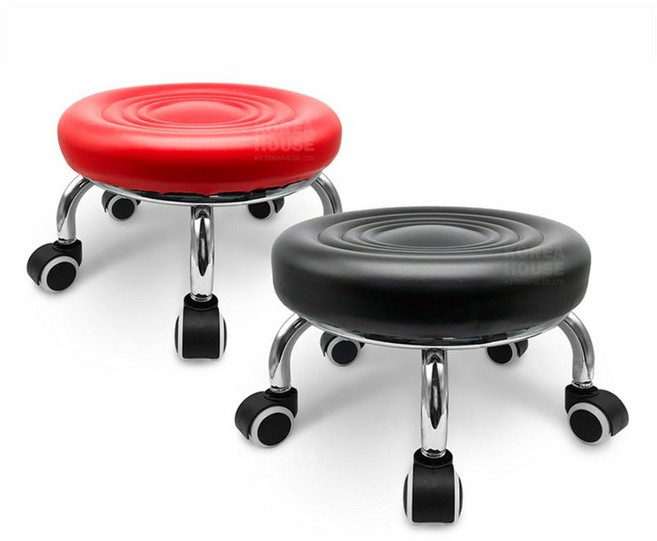 코리아하우스 작업의자 동글뱅이의자 바퀴의자 (블랙) ykm*08530YY, 1개, 쿠T 본상품선택