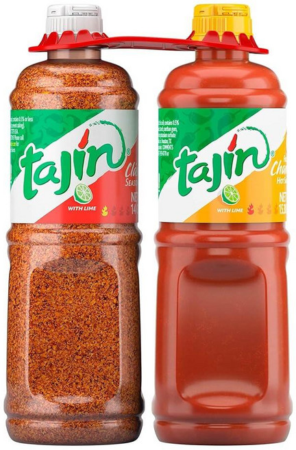 Tajín Clásico 시즈닝 396.9g(14온스) 및 타진 프루티 샤모이 소스 436, 2개, 436g