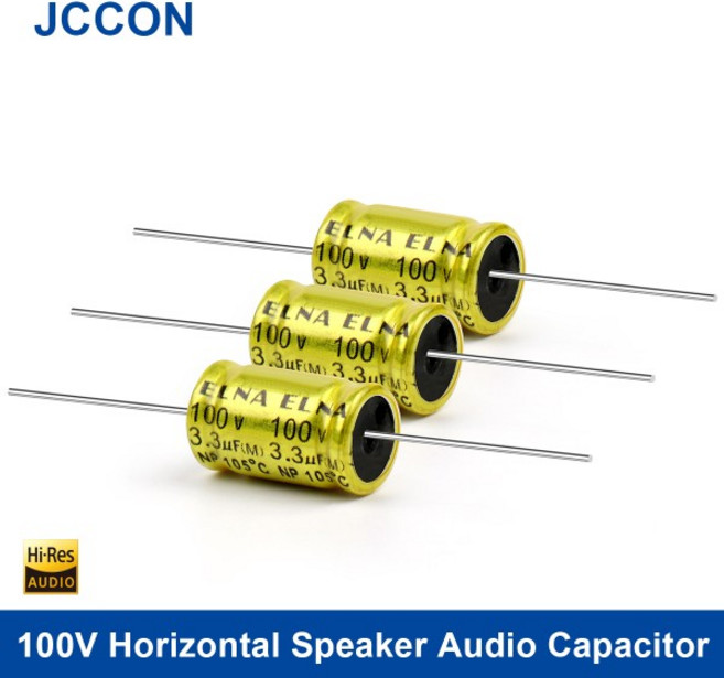 오디오 분배기10Pcs 100V 수평 스피커 오디오 커패시터 무극성 주파수 분배기 크로스 오버 폴리 프로필렌 1, 100V3.3UF