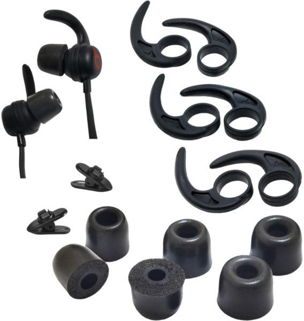 이어폰 고무캡 이어캡 이어팁 폼팁 3쌍 LMS 비트 플렉스 X 이어버드 팁 교체 실리콘 윙팁 이어 훅 핀 안정화 제이버드 X4 X3 등 M, Foam-M Fins