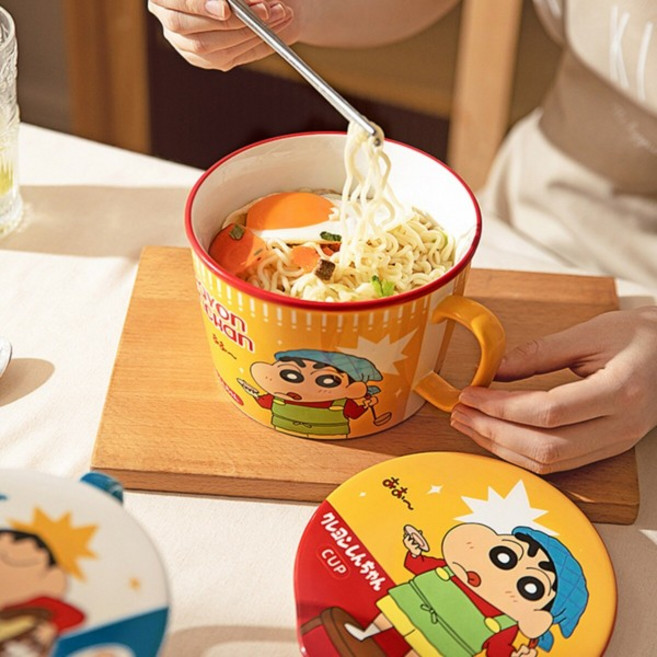 짱구 라면그릇 짱구 컵라면용기, 1개, 블루