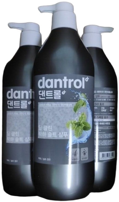 댄트롤 프레쉬 박하 솔트 샴푸, 3개, 820ml