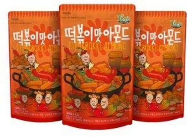 길림 톰스 팜 한국식 양념 아몬드 매운 떡볶이 맛 (210g Gilim Tom's Farm Korean Seasoned Almonds Spicy Tteokbokki (Topokki, 1개, 210g