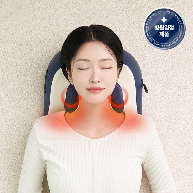 [슬룸 정품] 슬룸 넥숄더 프로 초강력 목 어깨 마사지기 무선 온열 베개형 안마기, 1개