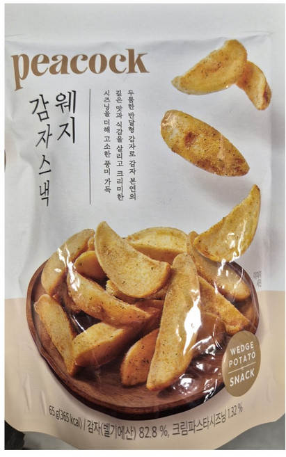 피코크 웨지감자스낵 65g, 3개