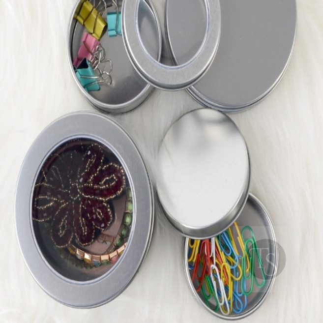 원형 틴케이스 철재케이스, 90x35mm - 투명창, 1개, 단일