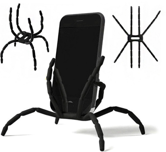 스파이더 휴대폰 거치대 스마트폰 거미 다리 플렉시블 자유변형 다용도 스탠드, 블랙, 1개