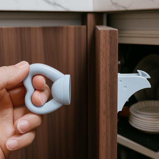 유디엘 아기 서랍잠금장치 자석 문열림방지 안전잠금장치, 화이트, 1세트