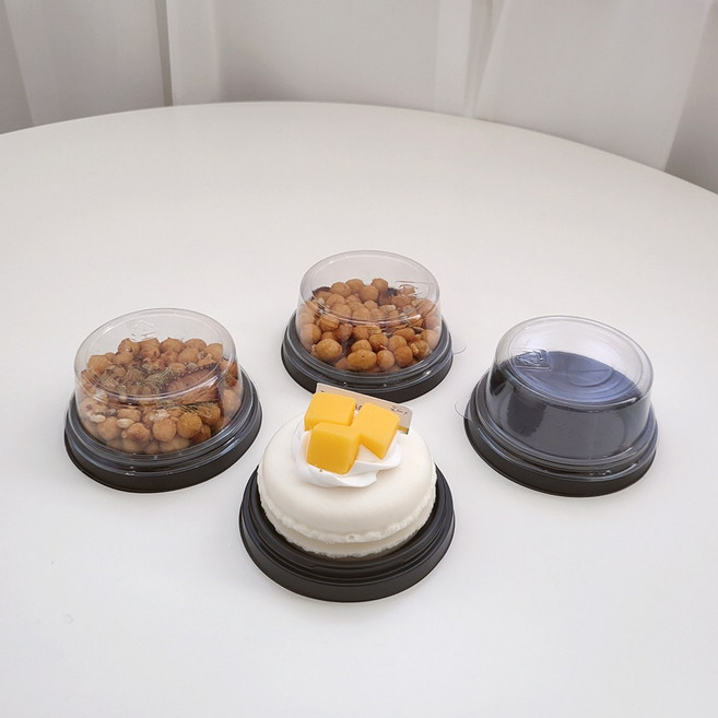 새담 SH-190 원형 케이스 흑색 50개 / 상하히 소금 버터떡 에그 타르트 퓨전 떡포장, 50세트