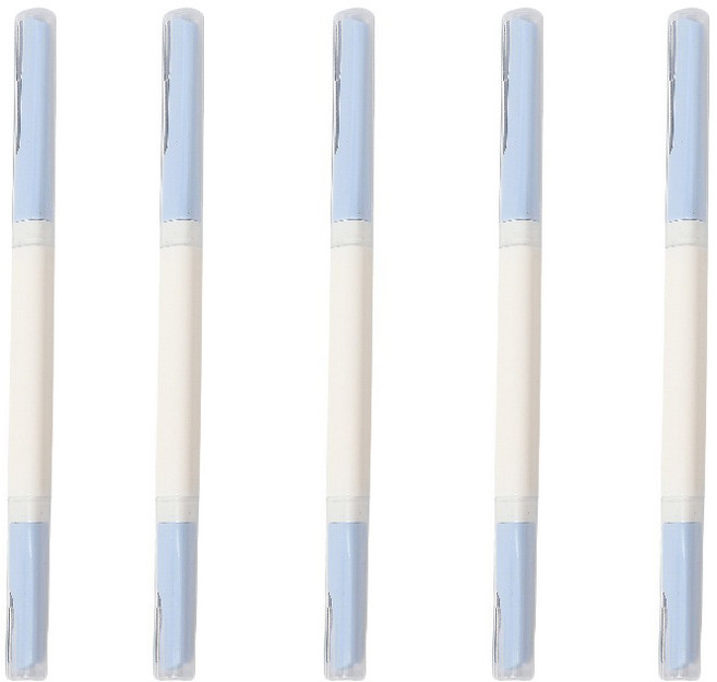 롤링페이퍼 휴대용 2in1 짧은날 긴날 양면 이중 눈썹 정리칼, 5개, 블루