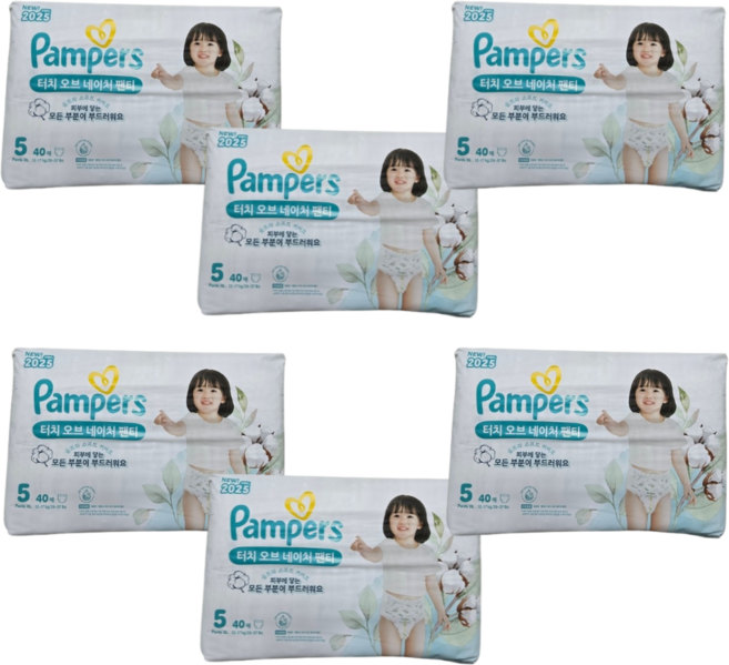 팸퍼스 2025 터치오브네이처 팬티형 기저귀 남여공용, 5단계, 240매
