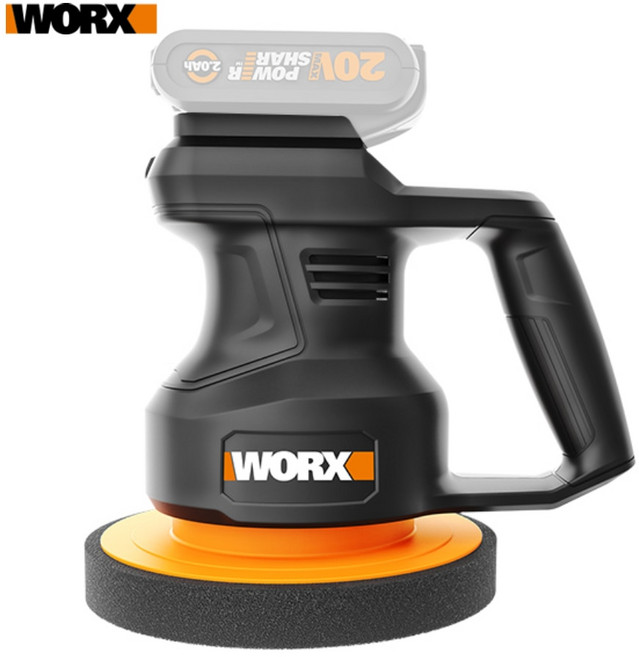 마루광택기 바닥광택기 Worx 전기 자동차 연마기 WX858.9 DC 무선 연마 왁싱 기계 배터리 없음 범용 20V 팩, 1개