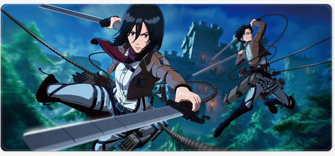 진격의거인 애니 가챠 마우스장패드 L 2XL 데스크매트, 02 진격의거인 2XL(900x400x4mm), 1개