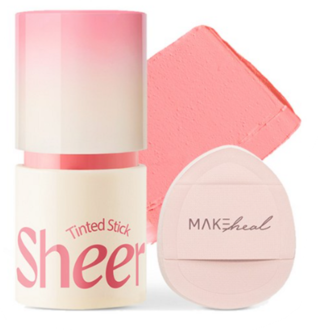 메이크힐 틴티드 쉬어 스틱 6g + 핑거퍼프 세트, 1개, 03 Sheer Pink Froly 쉬어핑크프롤리
