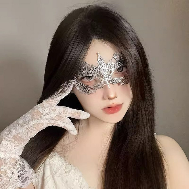 더바몰 무도회 반가면 할로윈 가면 코스프레, A타입, 1개, 실버