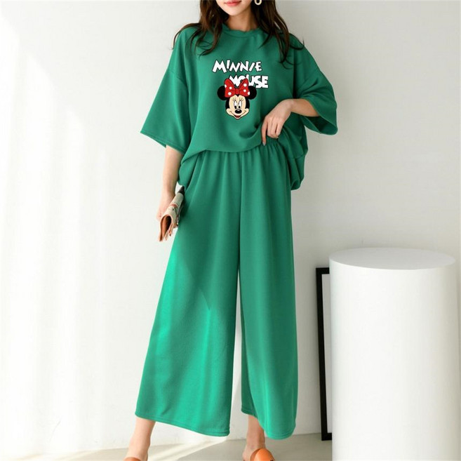 여성트레이닝세트 / 여름바지 + 반팔티 / 반팔 티셔츠 / 와이드팬츠 / 9부바지 / TSR7856 21