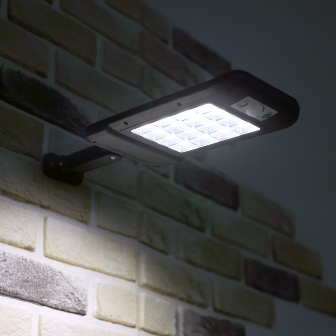 HK.sell 태양광 벽등 240LED 센서 가로등, 블랙