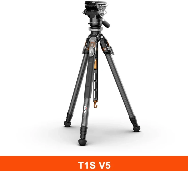 COMAN T1/T1S V5 여행용 카본 파이버 삼각대 원클릭 퀵 릴리즈 파노라마 짐벌 비디오 헤드 포함 DSLR 카메, 01 China Mainland, 01 T1SV5