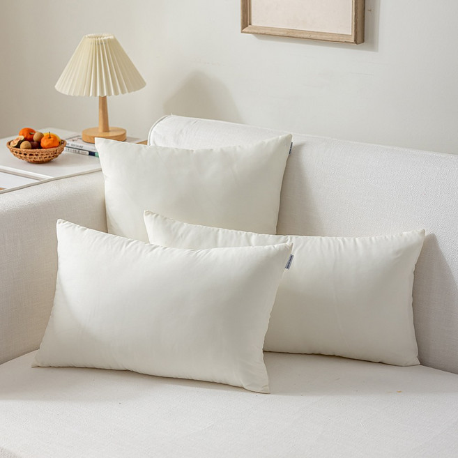 [생활방수] 커버무드 소프트 소파 쿠션 + 솜 포함, 아이보리