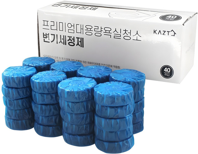 가쯔 프리미엄 대용량 욕실 청소 변기 세정제, 50g, 40개