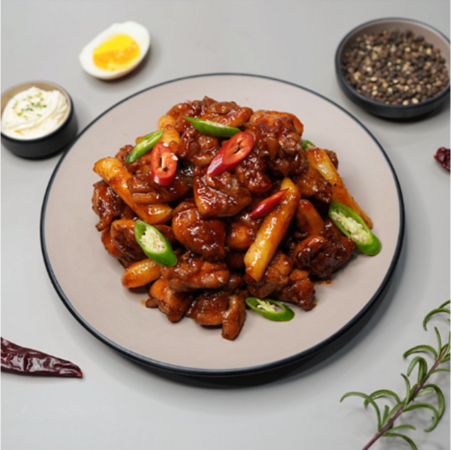 숯불 양념 치킨 매운맛 350g 4팩 냉동 순살 바베큐 야식 안주, 4개