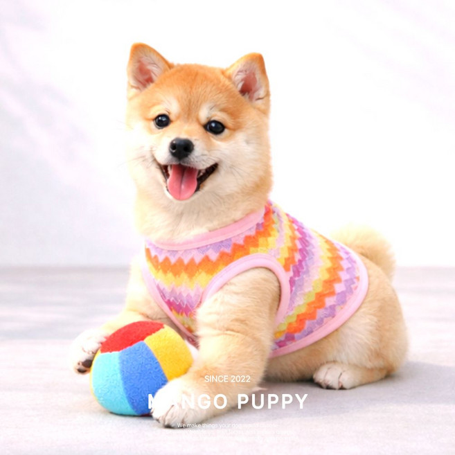 망고퍼피 여름 해충방지 통기성 좋은 강아지 옷 쿨링 티셔츠, 1개, 핑크