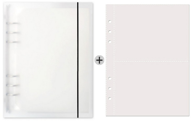 A5 6공 하드바인더 커버 다이어리 리필속지, MILK_하드바인더+속지2칸가로형(25장), 1개