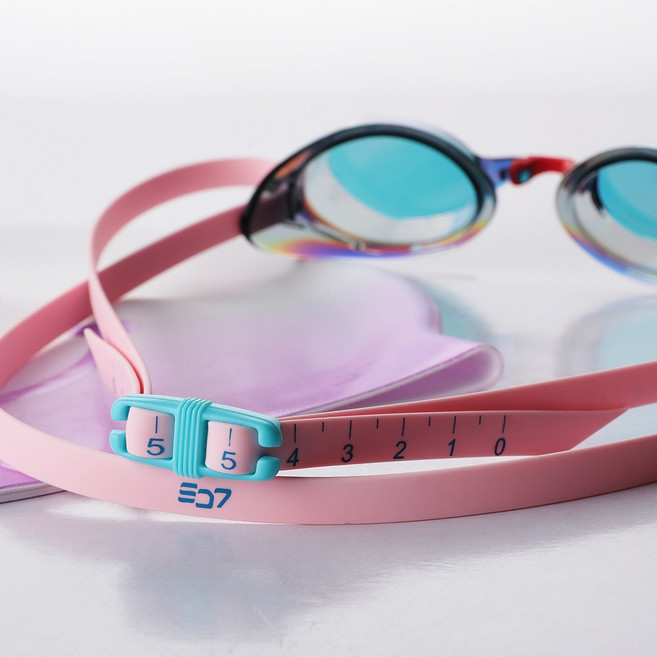 수경끈 줄눈금 커스텀 수경줄 프리미엄 실리콘소재 다양한 컬러 스트랩 끈 레이싱핏, 핑크화이트, 1개