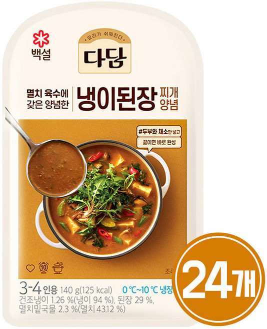 CJ 다담 냉이된장찌개 양념, 140g, 24개