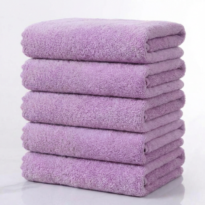 [재고 정리 세일]상덕 호텔수건 프리미엄 극세사수건 고급 수건, 5개, 자주색