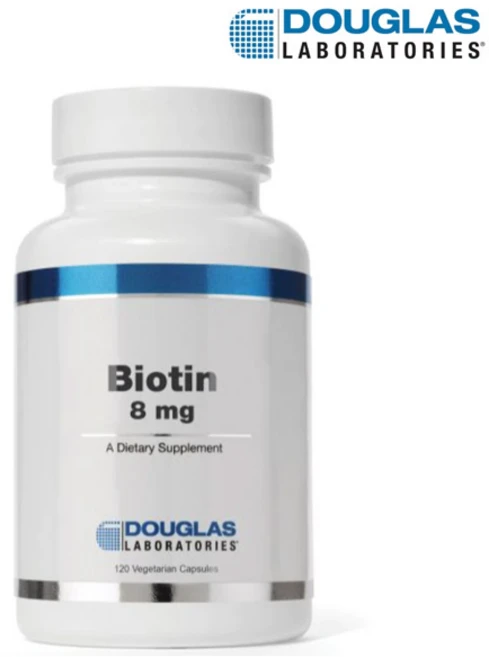더글라스랩스 비오틴 8mg 베지테리안 캡슐 글루텐 프리 무설탕, 1개, 120정 - 쿠팡