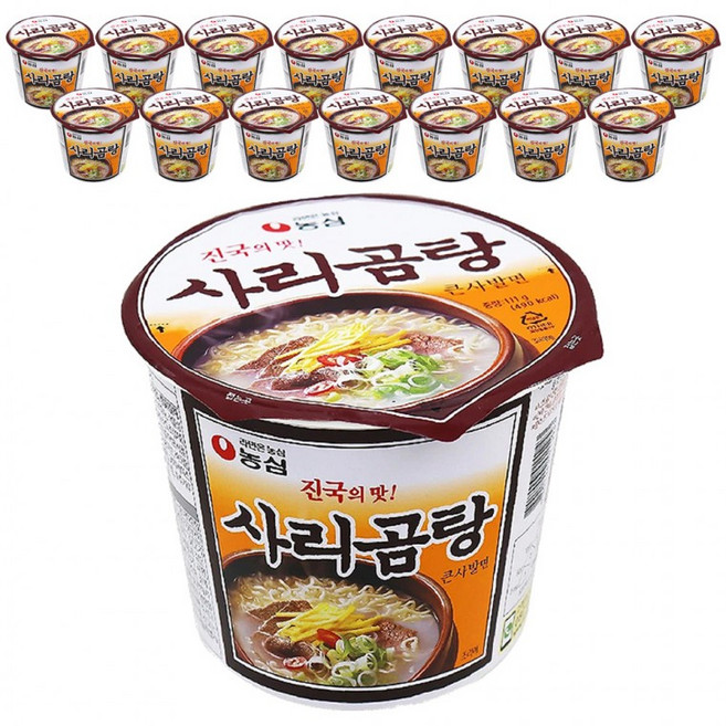 농심 사리곰탕 큰사발면 111g x 16개