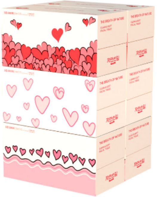 자연쓰임 천연펄프 프라임소프트 3겹 미용티슈 200매 6입, 1세트, 6개입