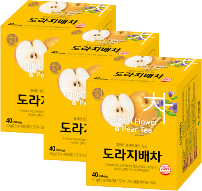 송원 도라지배차, 1g, 40개입, 3개