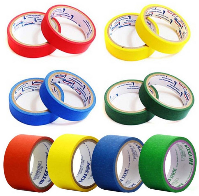 다모아 칼라 종이테이프-마스킹테이프 문구 제본용 사무용 다용도, 1개, 초록(25mm)