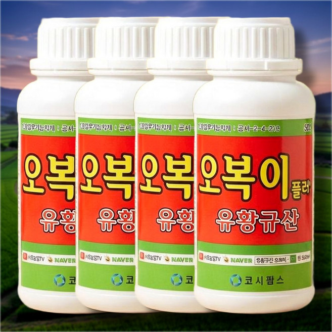 오복이플러스 엽면시비용 규산 유황 도복방지 고추 배추 비료, 4개, 500ml