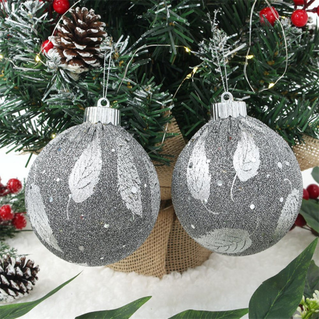 [오늘의택] 크리스마스 트리 글리터 장식볼 10cm 블랙 인테리어소품