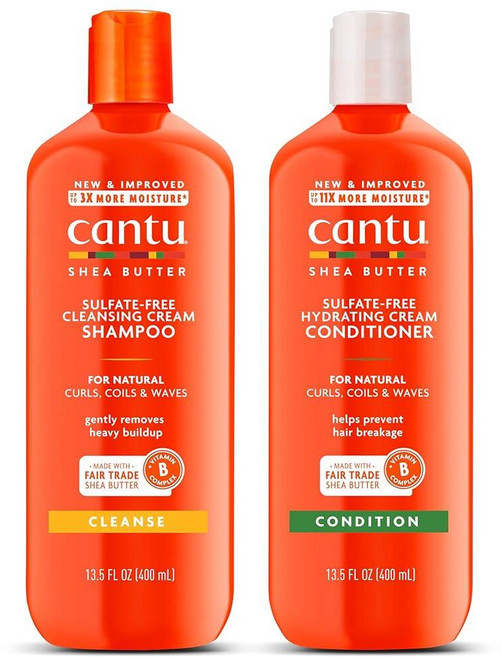 Cantu 시어버터 함유 샴푸 컨디셔너 400ml 2개 1세트