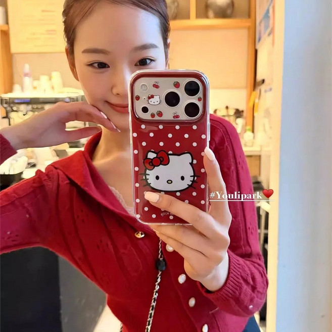 TYREUS 새해 귀요미 도트 키티 아이폰17/16 프로맥스 호환 케이스