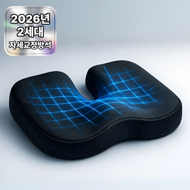 오브미 기능성 꼬리뼈 메모리폼 3D 엉덩이 방석 자세교정, 오닉스블랙