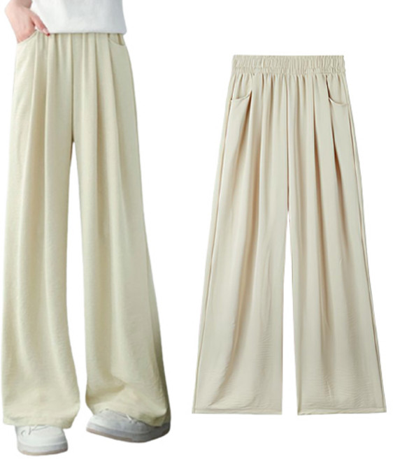 핑크셀럽 여성용 찰랑 아이스 와이드 팬츠