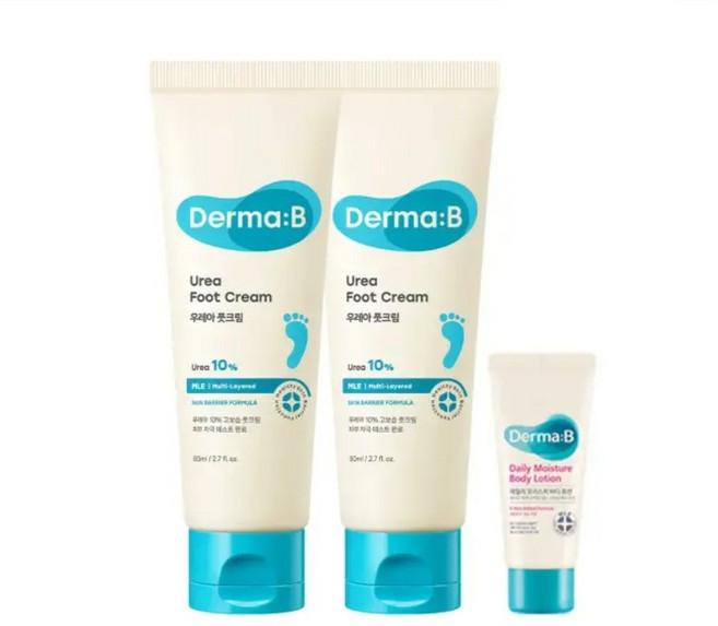 [공식] 더마비 우레아 9.8 풋 크림 80ml x2개 +튜브견본(랜덤), 2개