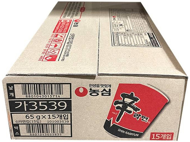 농심 신라면 소컵 65g 60개 매운맛 컵라면 박스라면, 1박스
