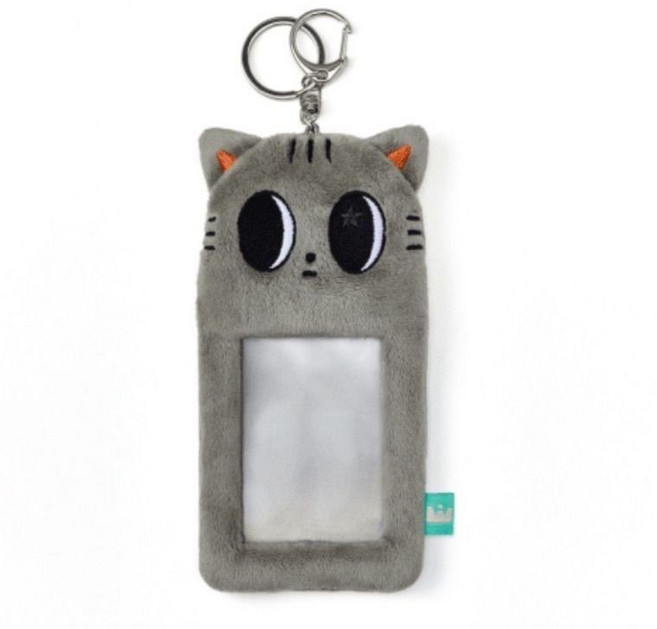 TXT快閃同款卡片卡套鑰匙扣掛件, 1個, 姜太顯-灰老虎12cm左右帶標簽