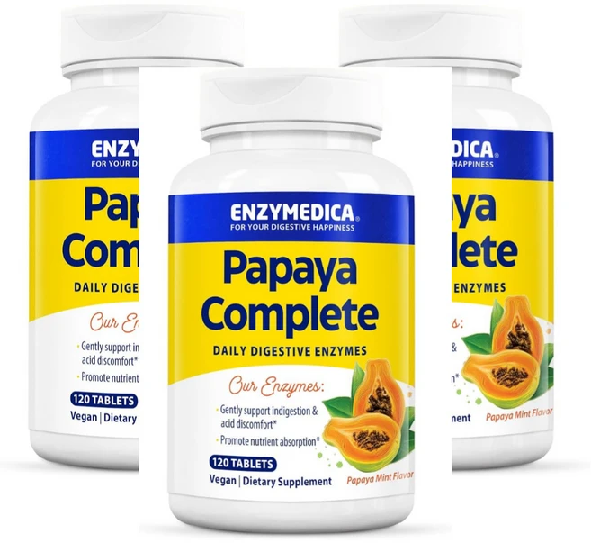파파야 컴플리트 파파야민트 엔자이메디카, 3개, 120정 - 쿠팡