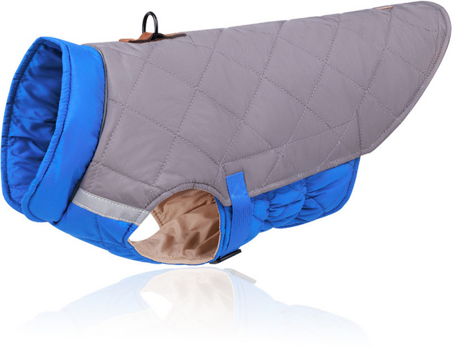 강아지 벨크로 래핑발열 하네스 패딩 중형견 대형견 패딩 조끼 겨울옷, 블루그레이, 1개