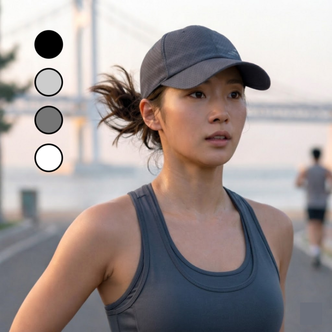 굿새로이 초경량 메쉬 스포츠캡 러닝모자, 1개, 차콜