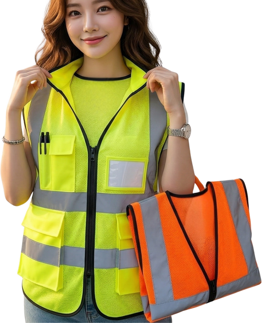 ISO인증 다양한사이즈 안전조끼 형광조끼 신호수조끼 행사조끼, 1개, 그린